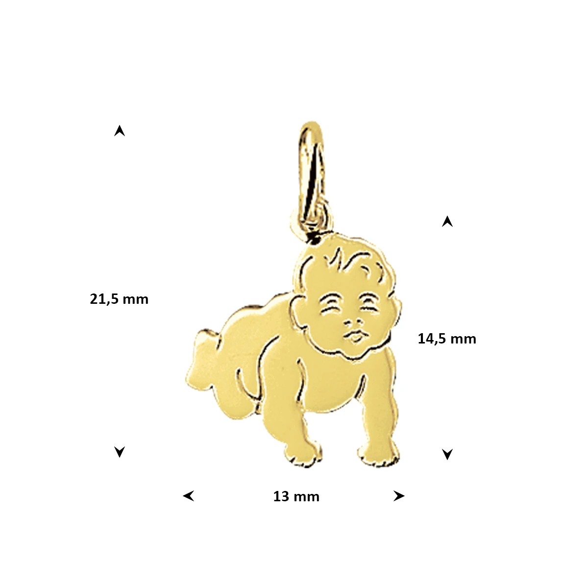 hanger baby 14,5 mm 14K geelgoud