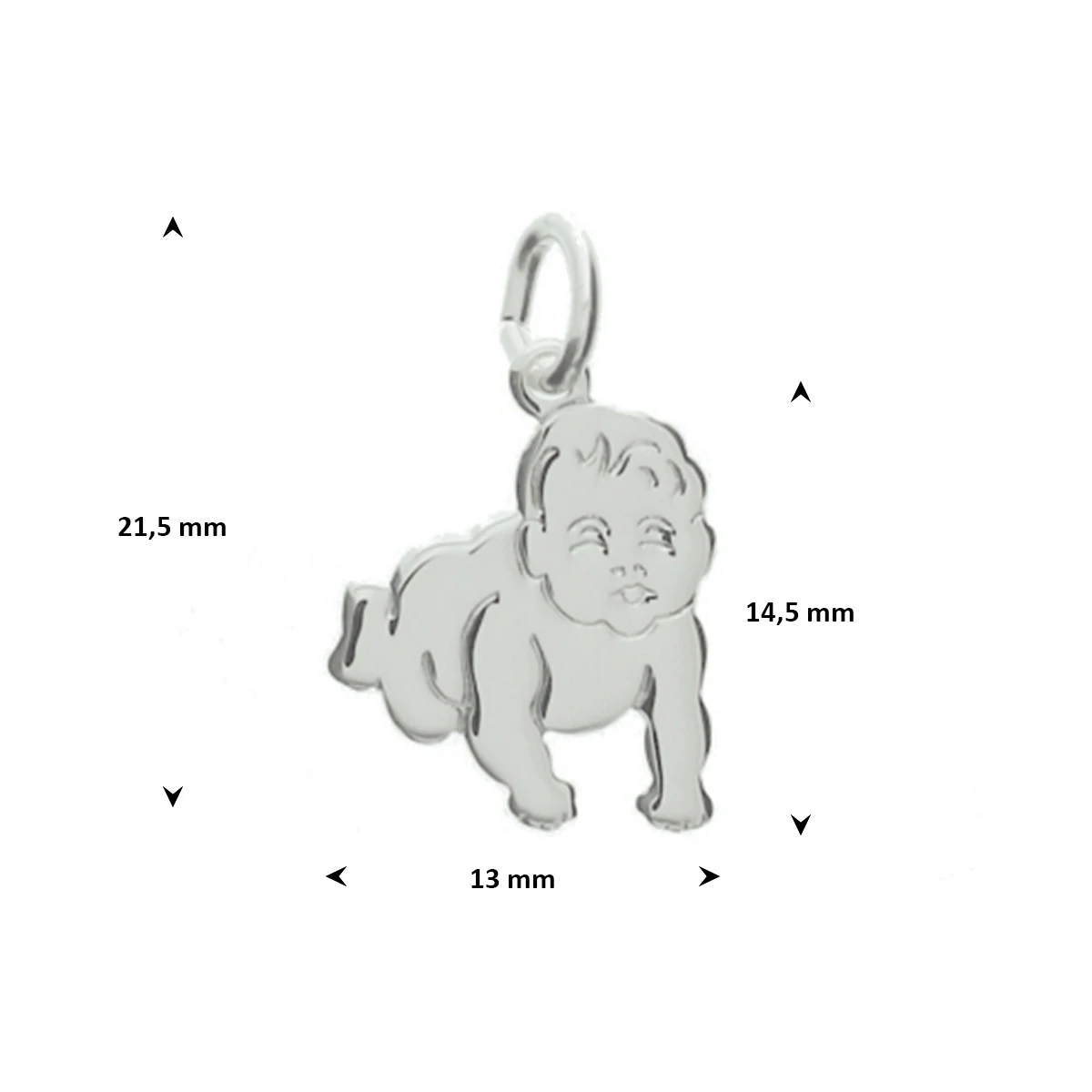 hanger baby zilver gerhodineerd