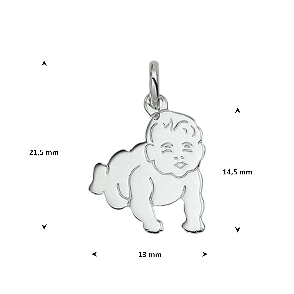 hanger baby zilver wit