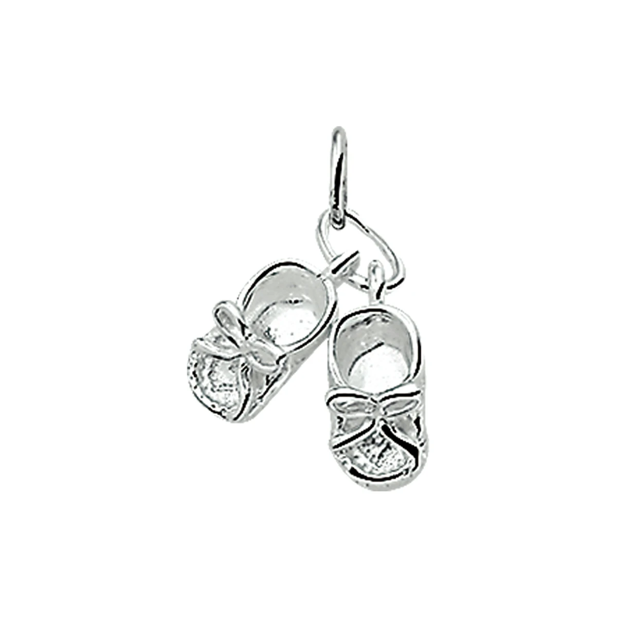 hanger babyschoentjes 12 mm zilver wit