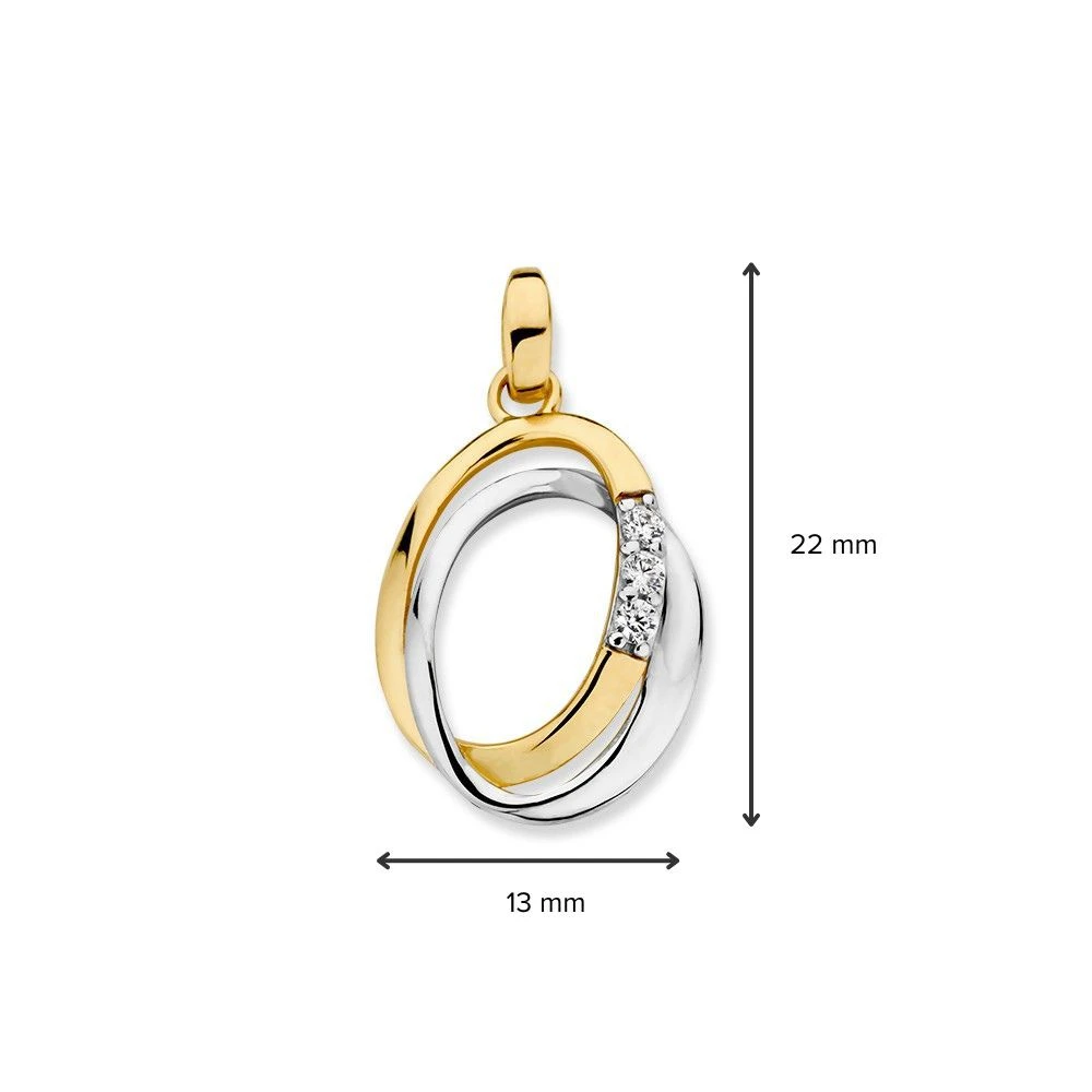 Hanger bicolor zirkonia