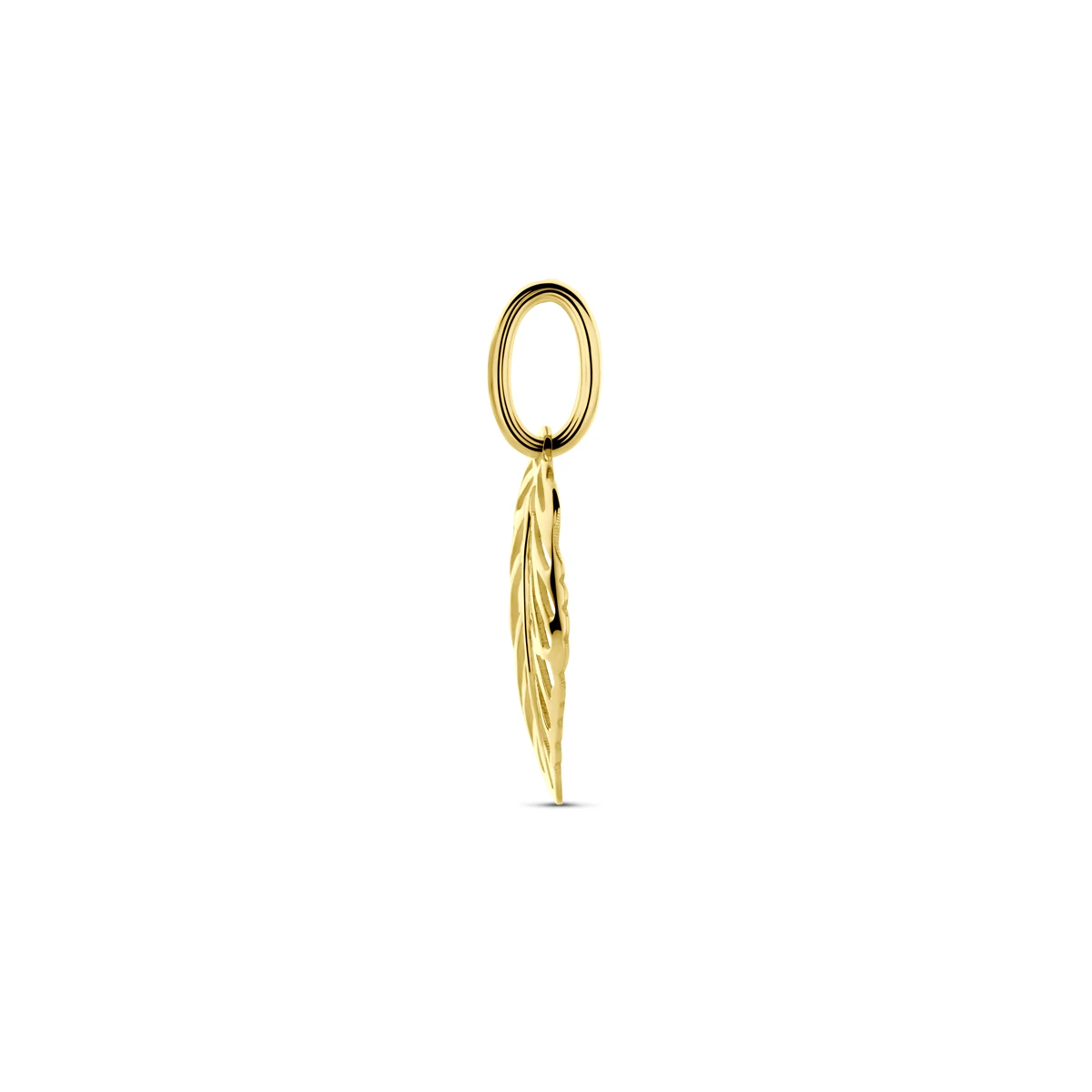 hanger blad 17 mm 14K geelgoud