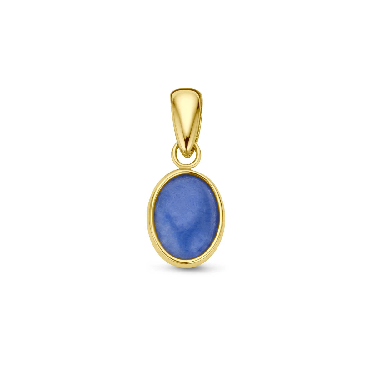 hanger blauw kwarts 14K geelgoud