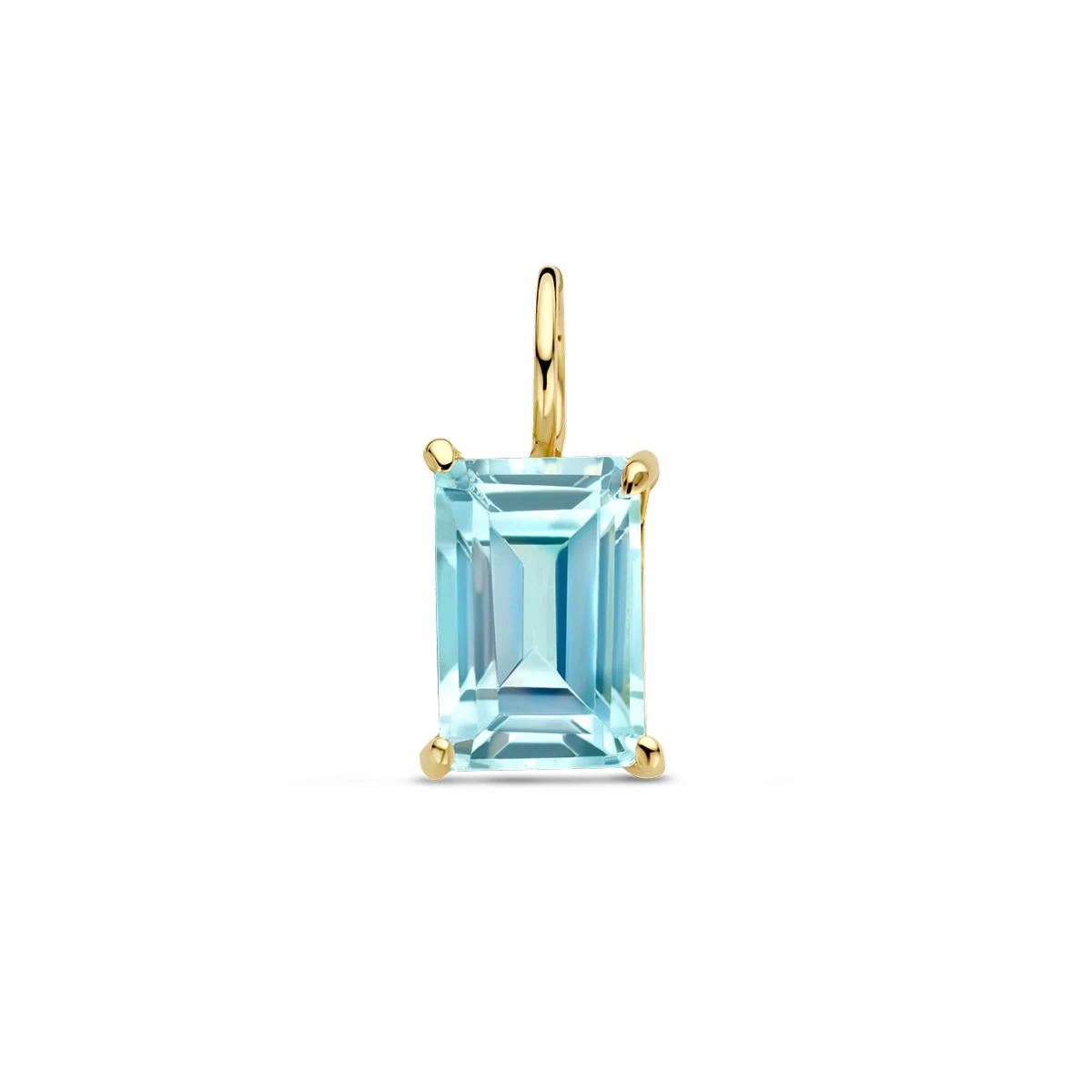 hanger blauw topaas 14K geelgoud