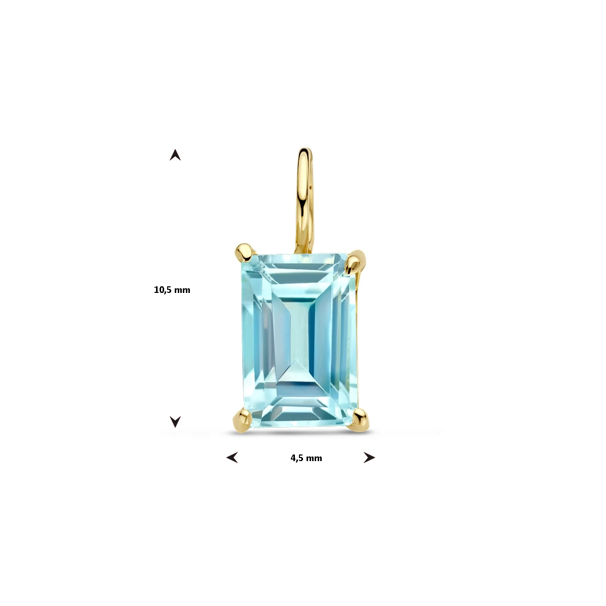 hanger blauw topaas 14K geelgoud