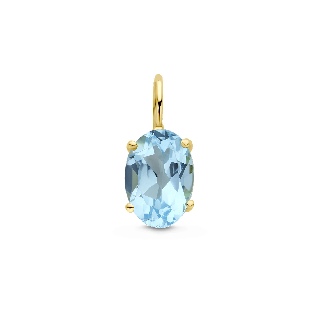hanger blauw topaas 14K geelgoud