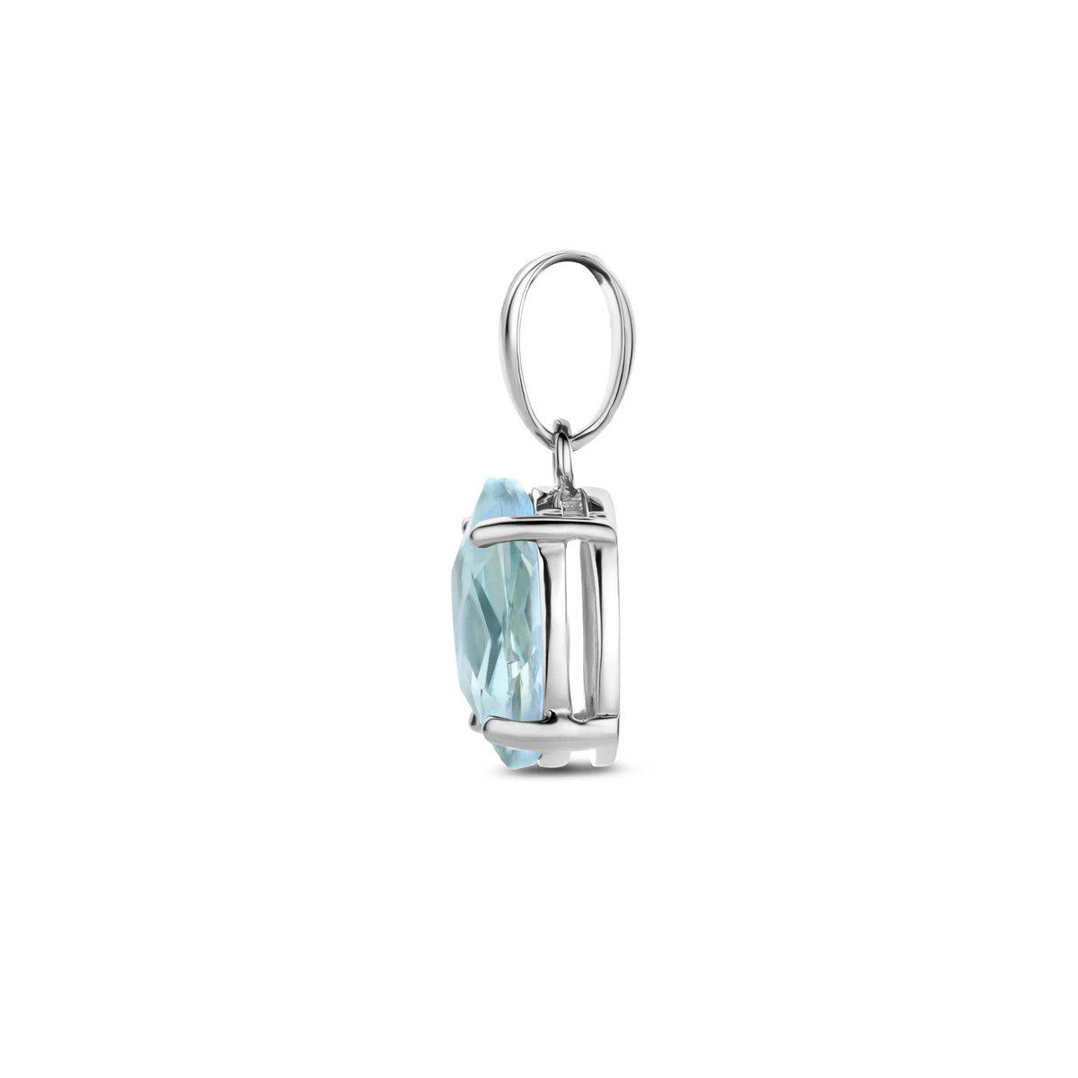 hanger blauw topaas zilver gerhodineerd