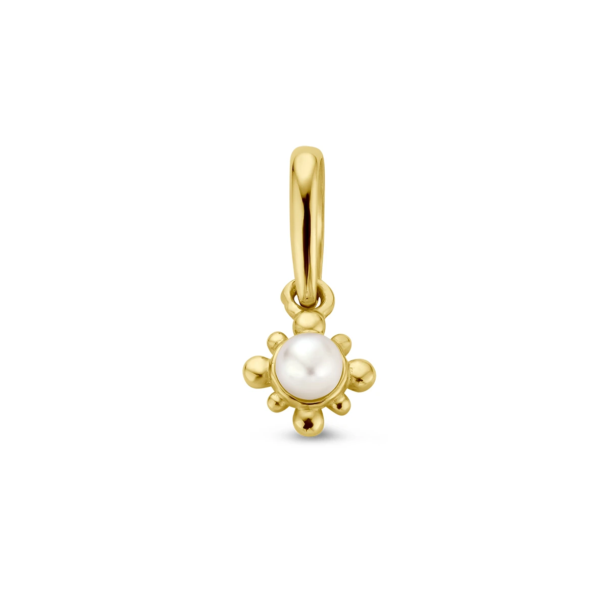 hanger bloem parel 11 mm 14K geelgoud
