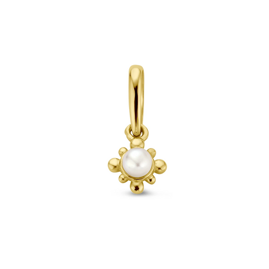 hanger bloem parel 11 mm 14K geelgoud