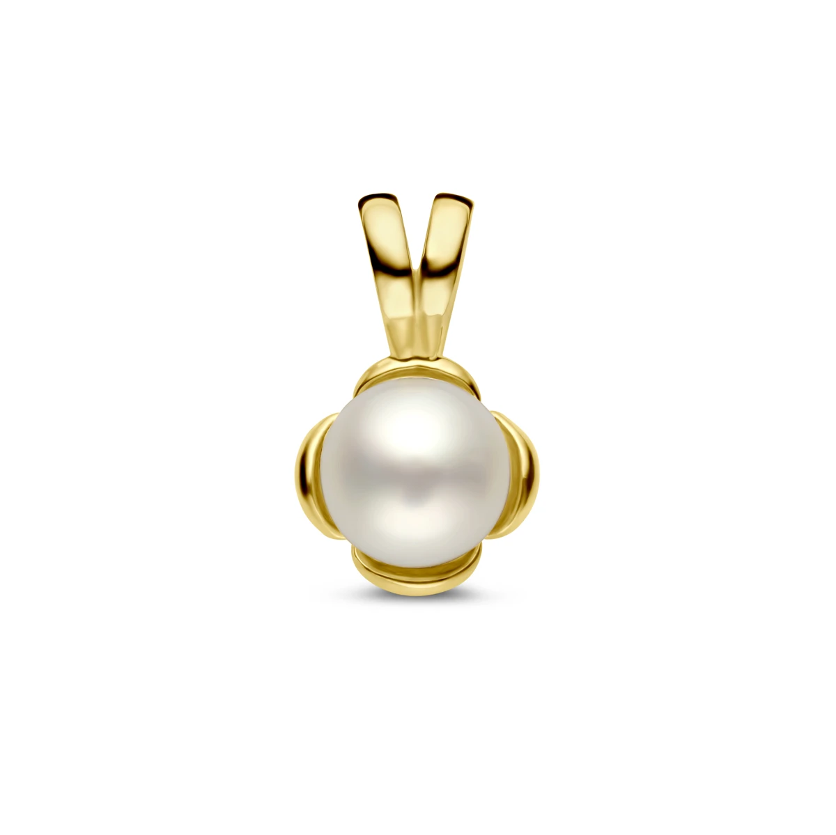 hanger bloem parel 14K geelgoud