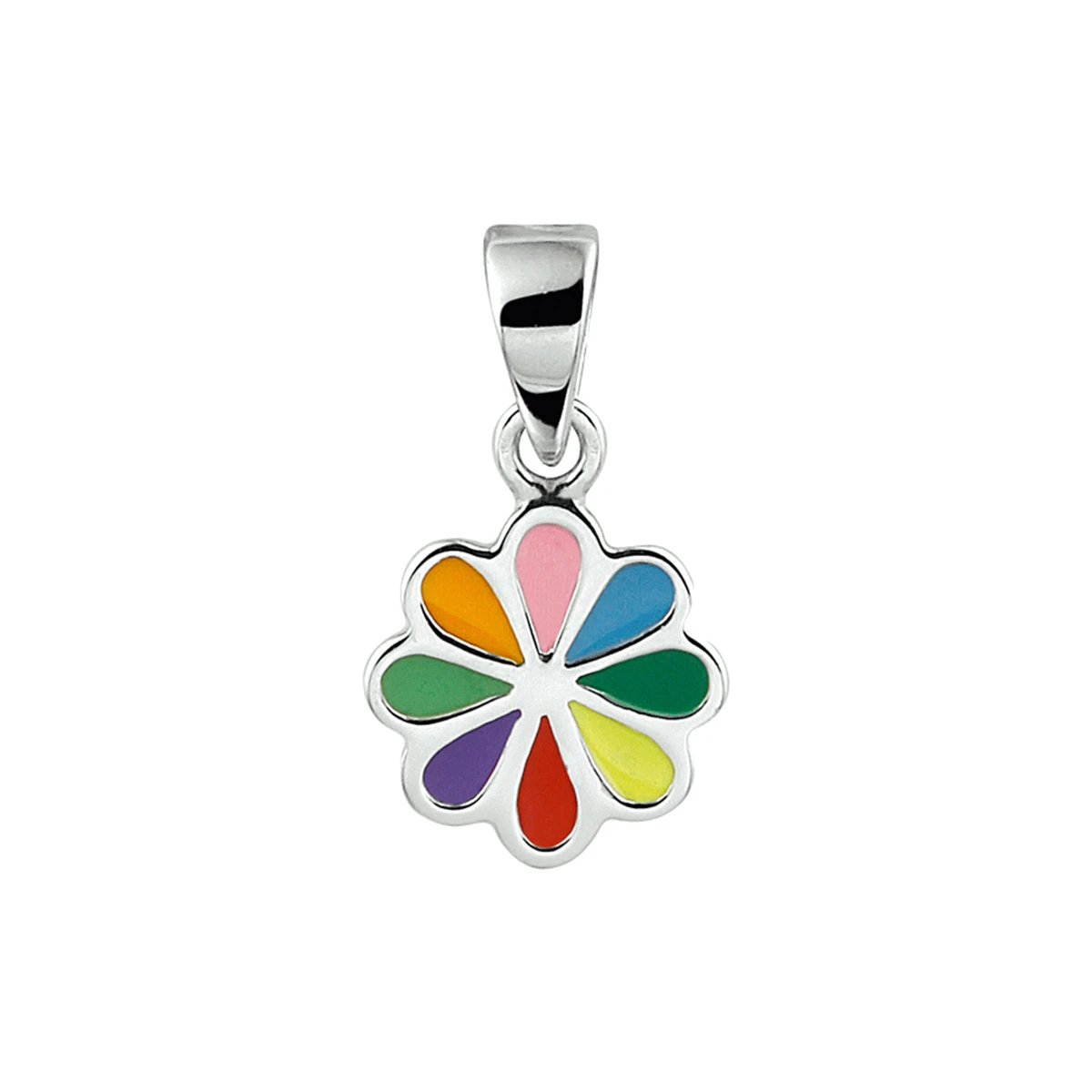 hanger bloem zilver gerhodineerd