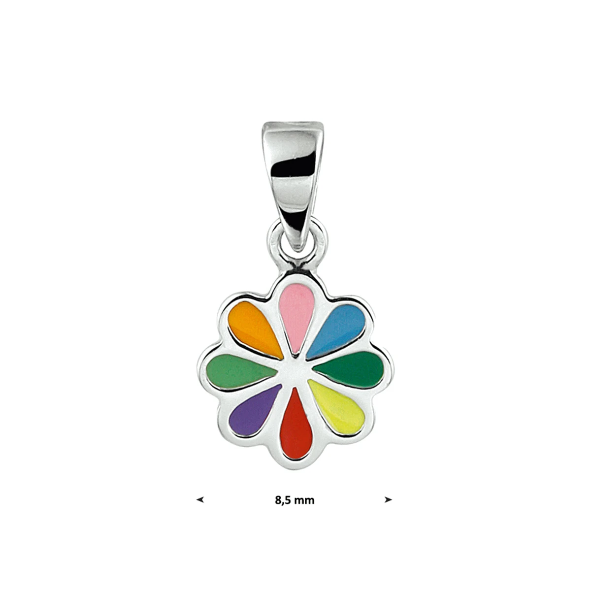hanger bloem zilver gerhodineerd