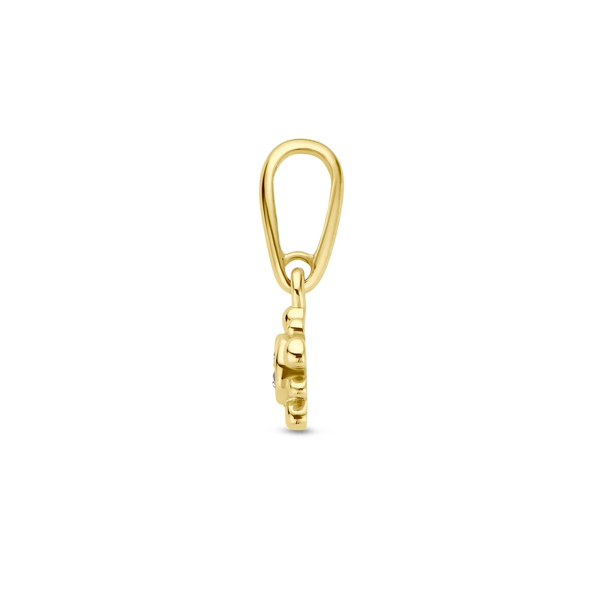 hanger bloem zirkonia 11 mm 14K geelgoud