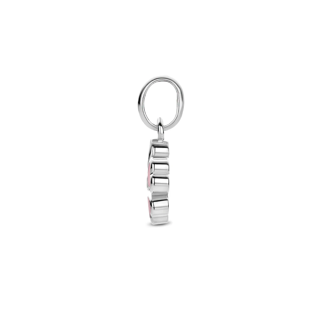 hanger bloem zirkonia emaille zilver gerhodineerd