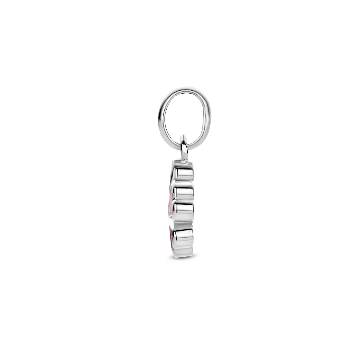 hanger bloem zirkonia emaille zilver gerhodineerd