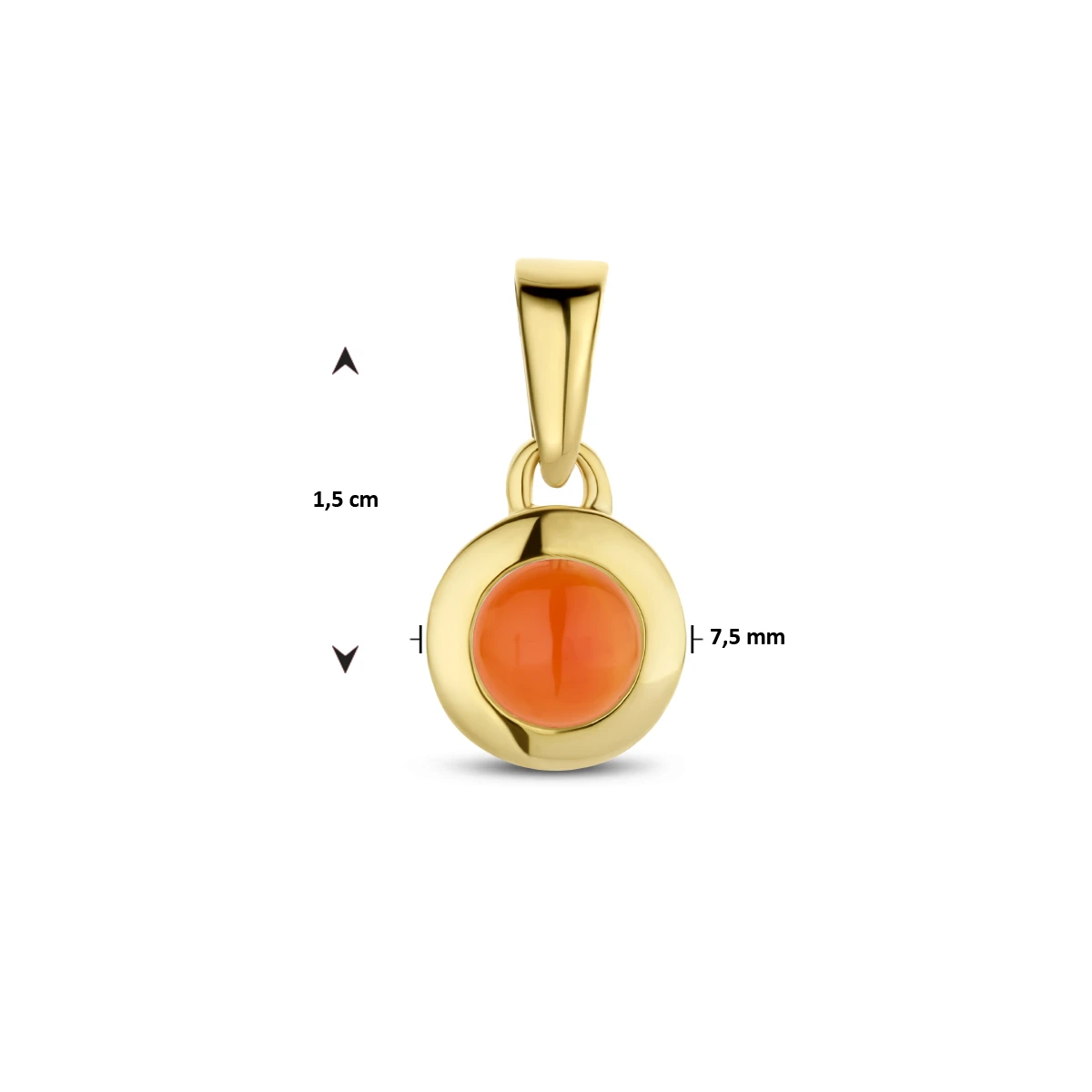 hanger carneool 14K geelgoud
