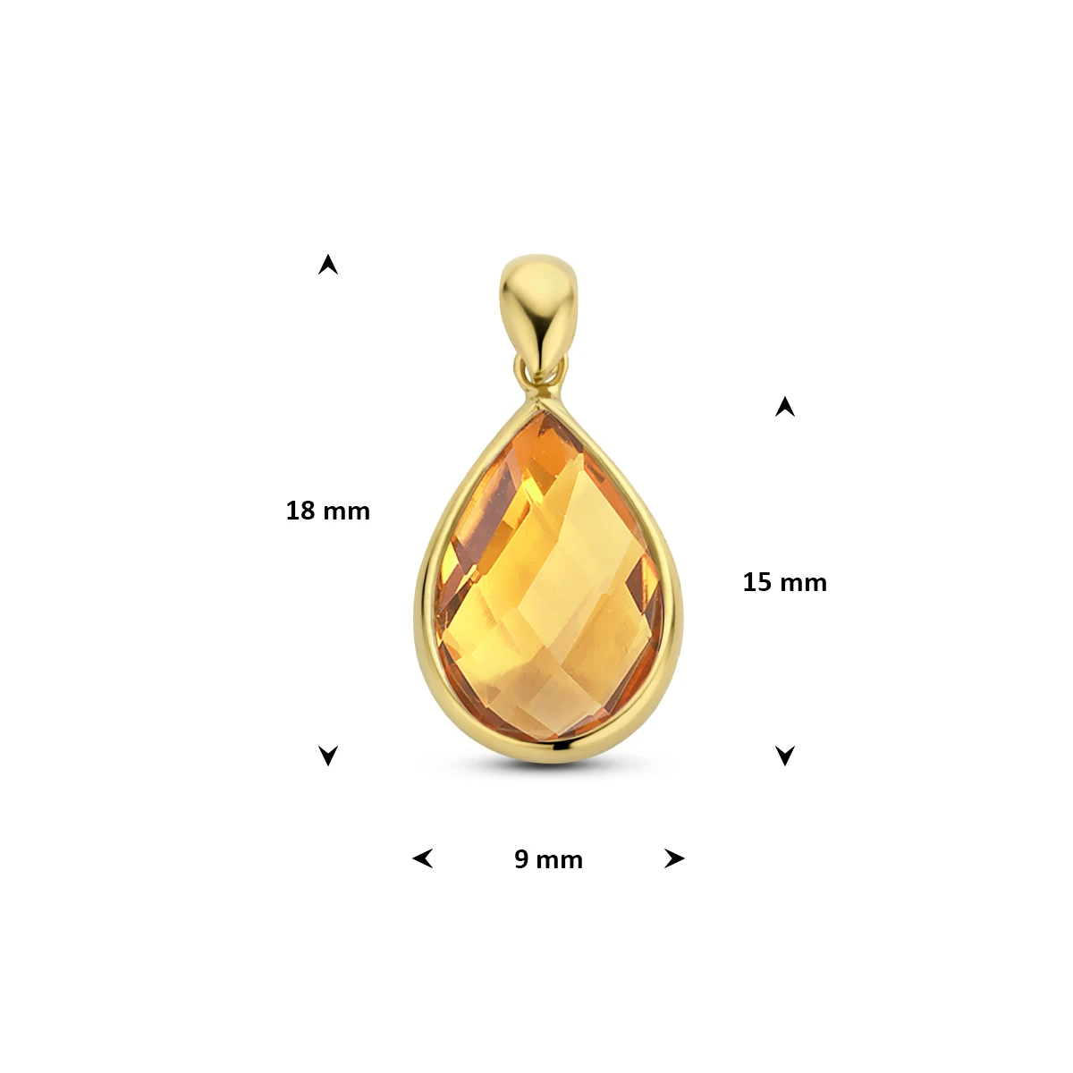 hanger citrien 18K geelgoud