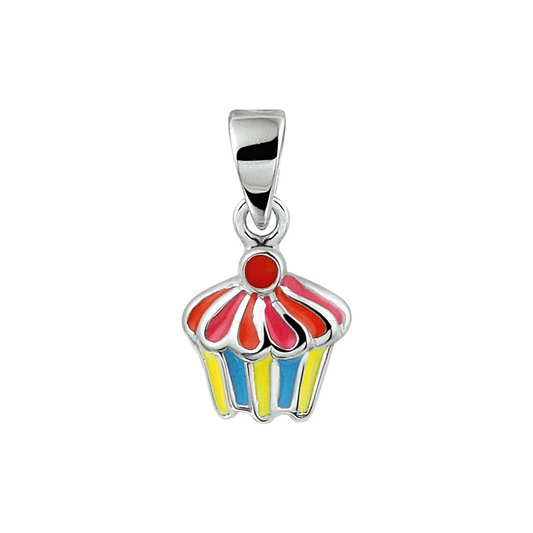 hanger cupcake 11 mm zilver gerhodineerd