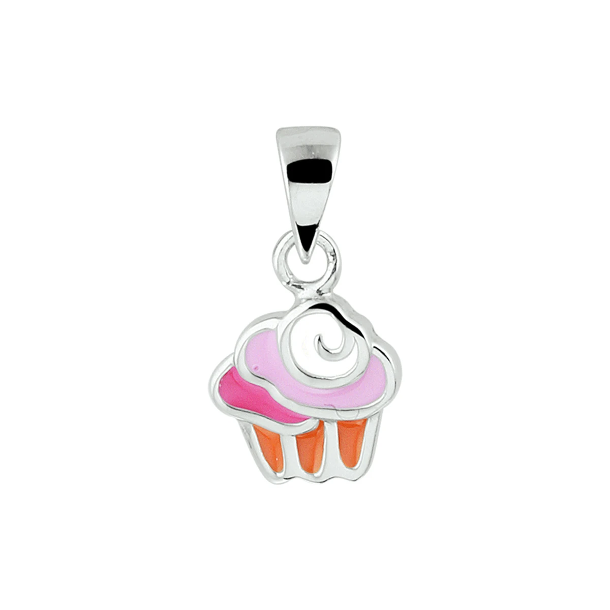 hanger cupcake emaille zilver gerhodineerd