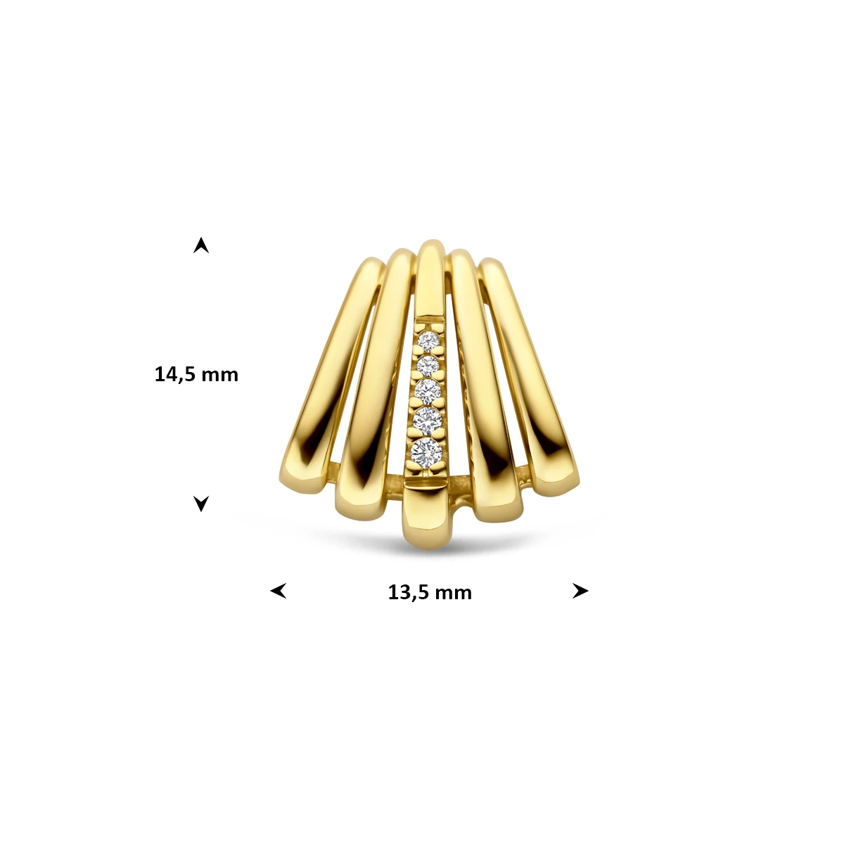 hanger diamant 0.03ct h si 14,5 mm 14K geelgoud