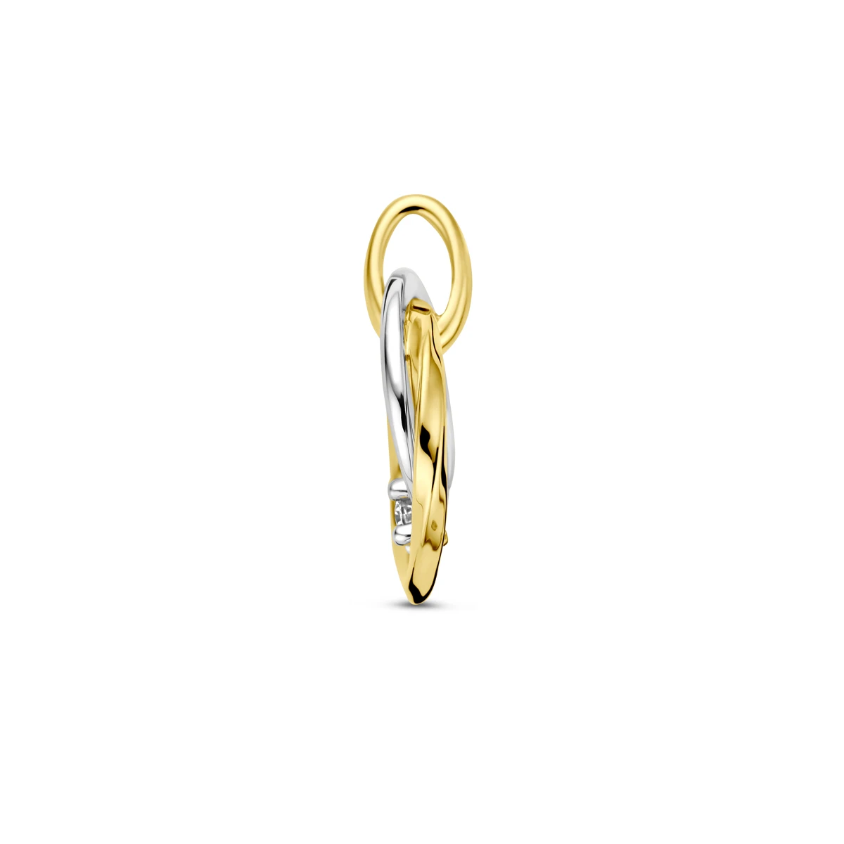 hanger diamant 0.03ct h si 14K bicolor goud geel/wit