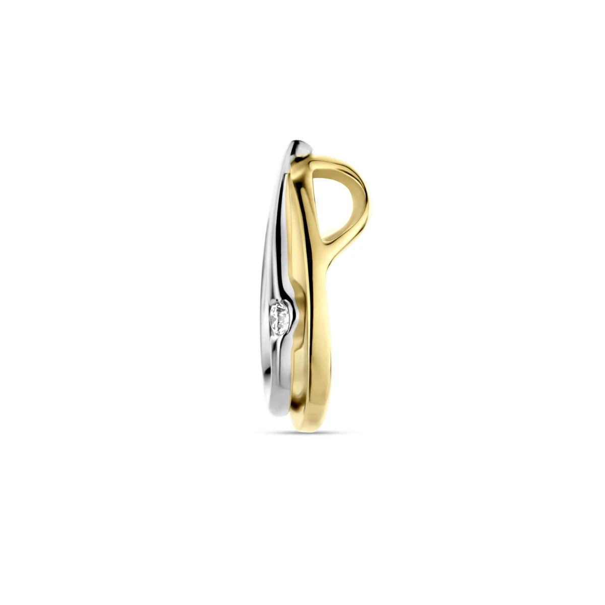 hanger diamant 0.03ct h si 14K bicolor goud geel/wit