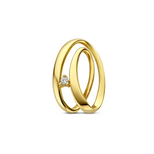 hanger diamant 0.03ct h si 19 mm 14K geelgoud