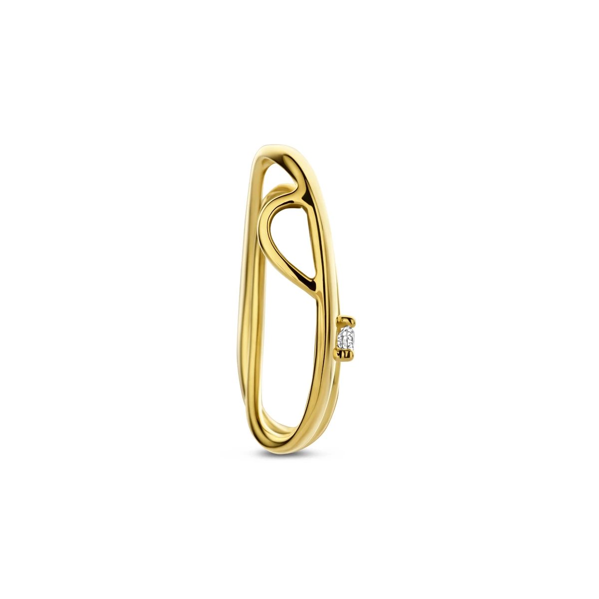 hanger diamant 0.03ct h si 19 mm 14K geelgoud