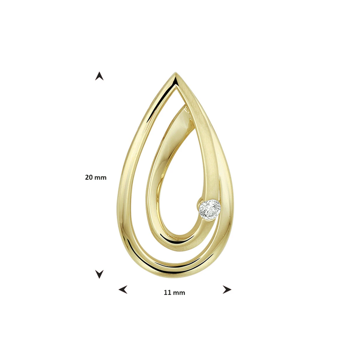 hanger diamant 0.040ct h si 14K geelgoud