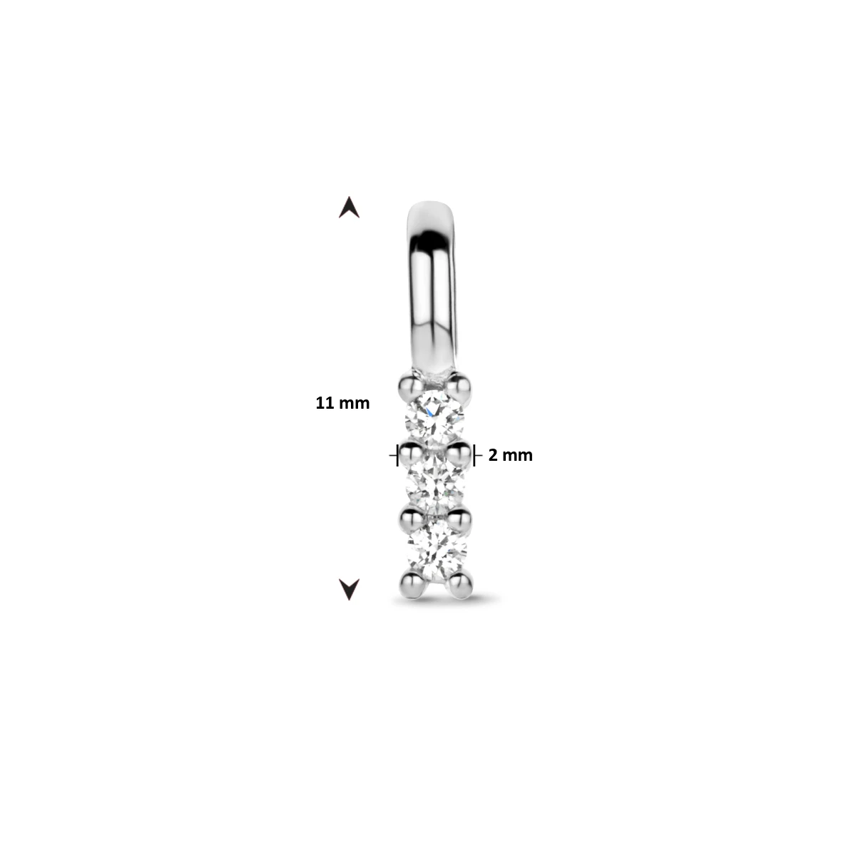 hanger diamant 0.05ct h si 11 mm 14K witgoud