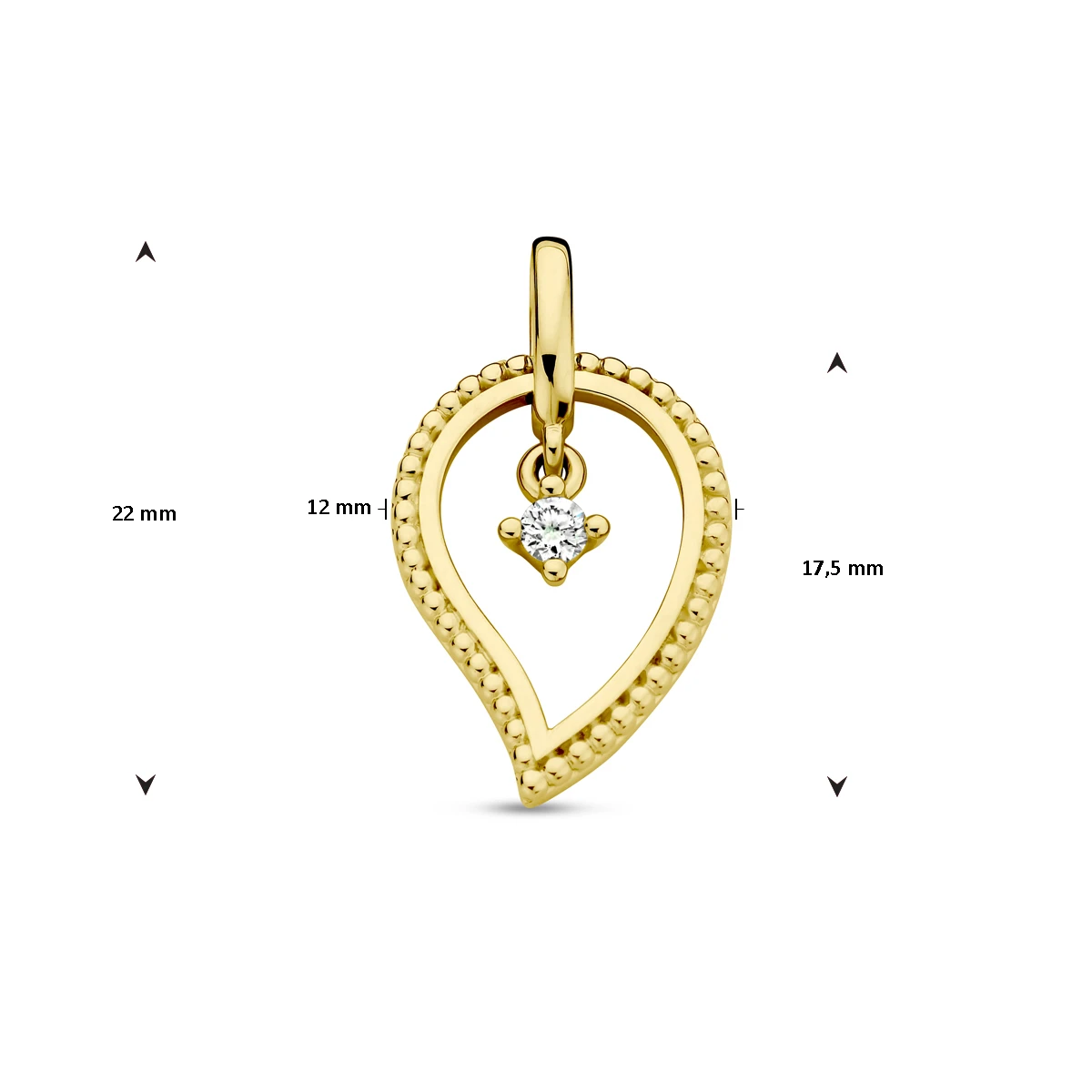 hanger diamant 0.06ct h si 14K geelgoud