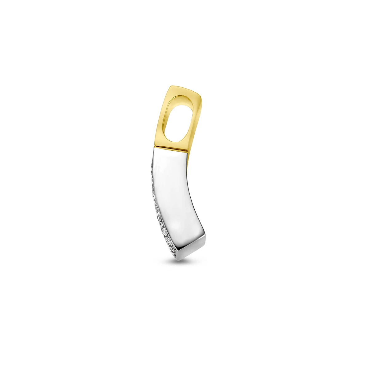hanger diamant 0.07ct h si 14K bicolor goud geel/wit