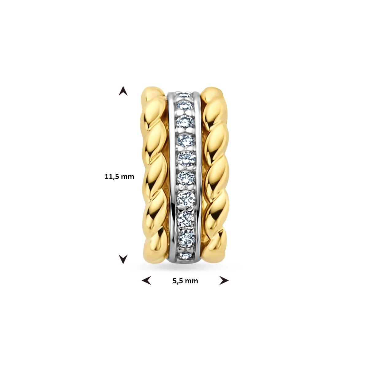 hanger diamant 0.07ct h si 14K bicolor goud geel/wit