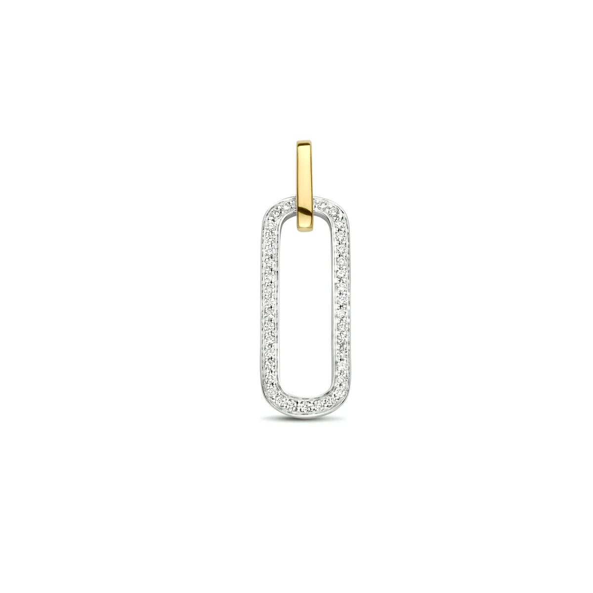 hanger diamant 0.09ct h si 14K bicolor goud geel/wit