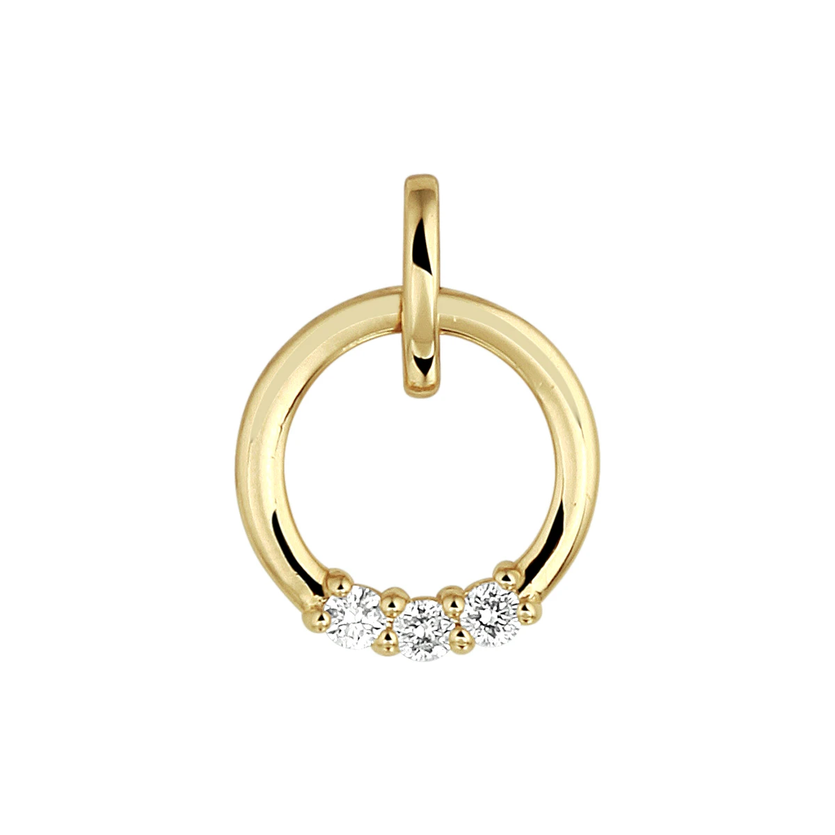 hanger diamant 0.09ct h si 14K geelgoud