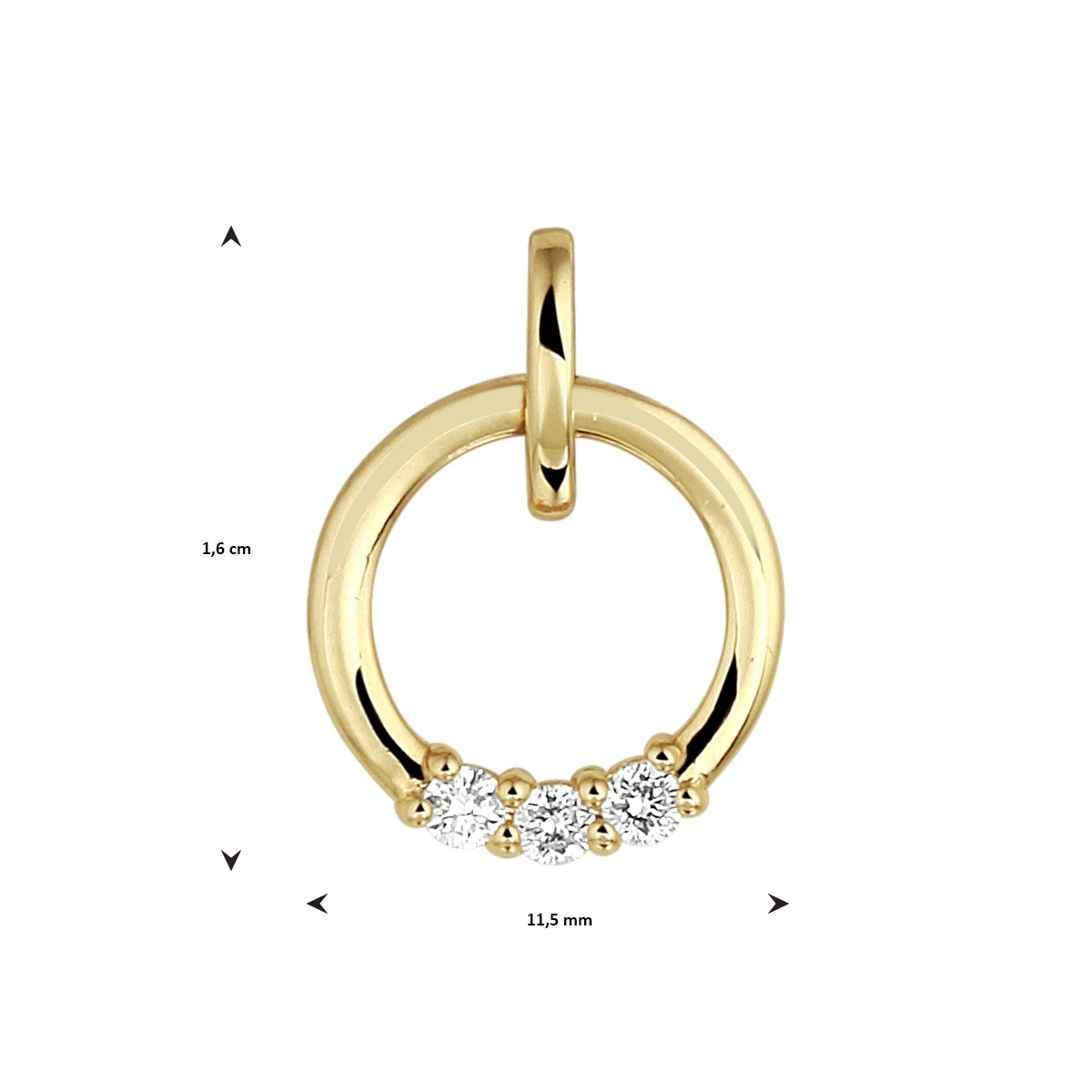 hanger diamant 0.09ct h si 14K geelgoud
