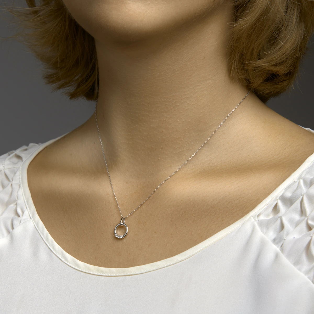 hanger diamant 0.09ct h si 14K witgoud