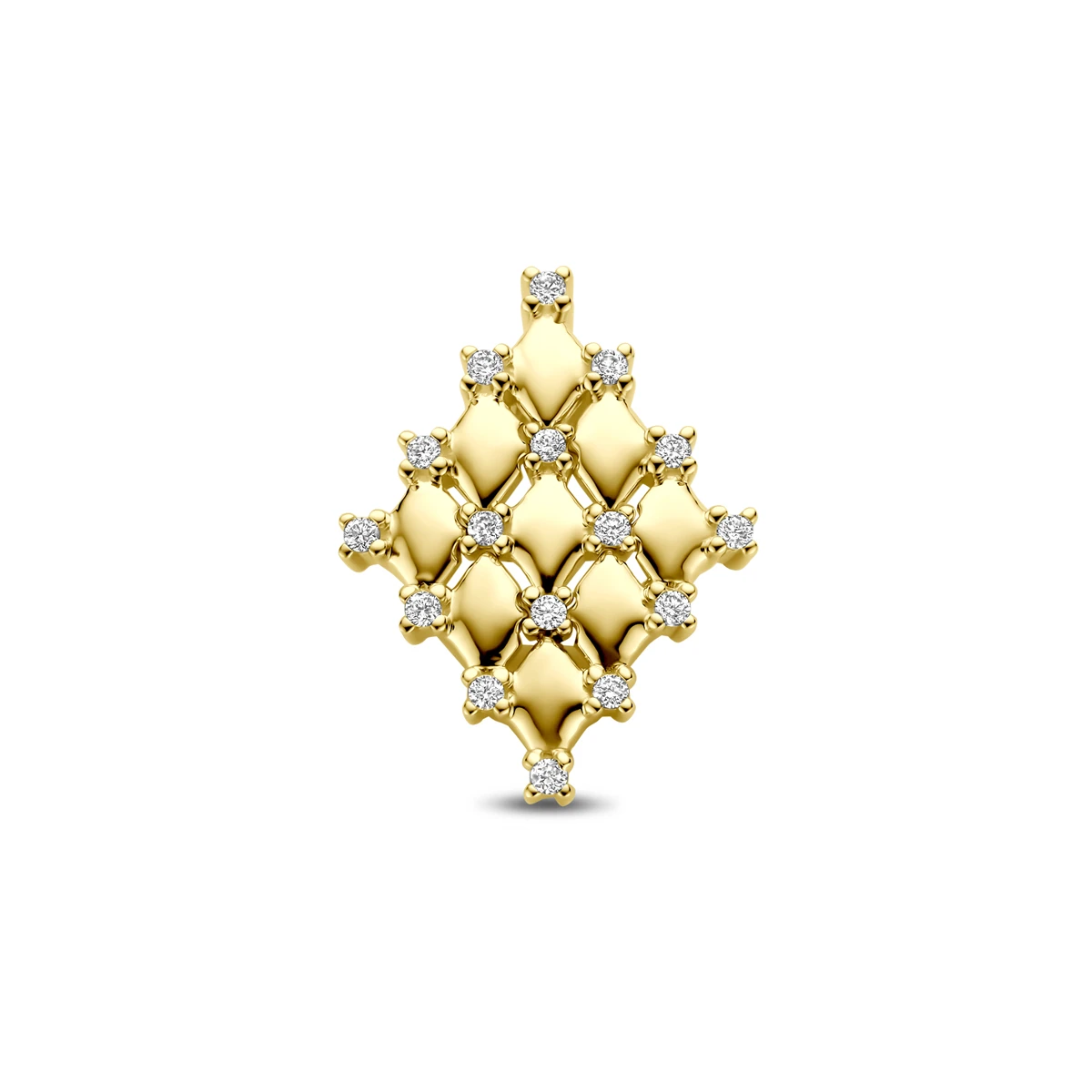 hanger diamant 0.09ct h si 17 mm 14K geelgoud