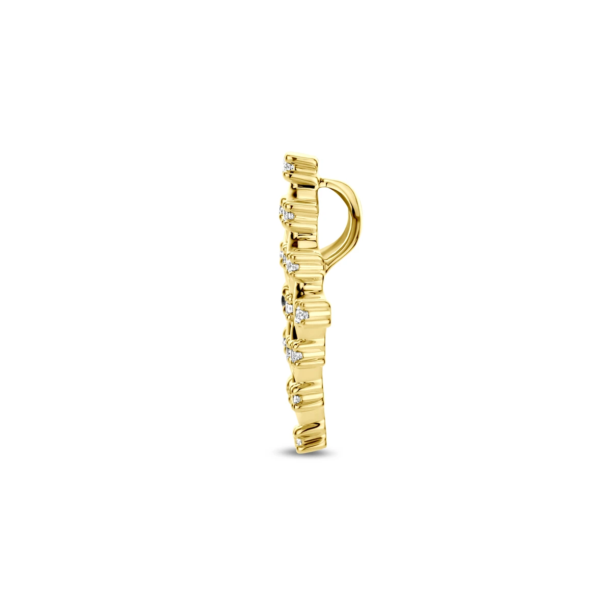 hanger diamant 0.09ct h si 17 mm 14K geelgoud