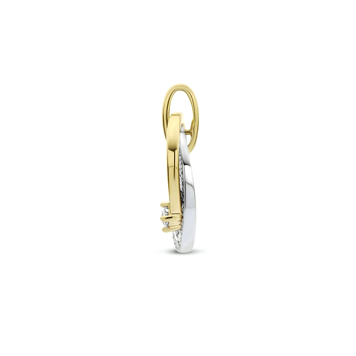 hanger diamant 0.14ct h si 14K bicolor goud geel/wit