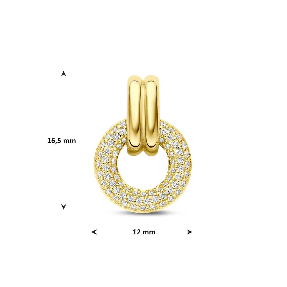 hanger diamant 0.19ct h si 16,5 mm 14K geelgoud