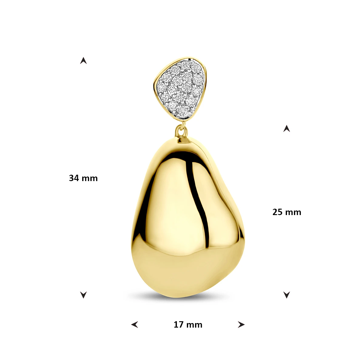 hanger diamant 0.20ct h si 34 mm 14K geelgoud