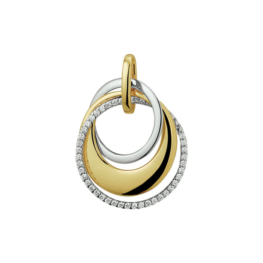 hanger diamant 0.21ct h si 14K bicolor goud geel/wit