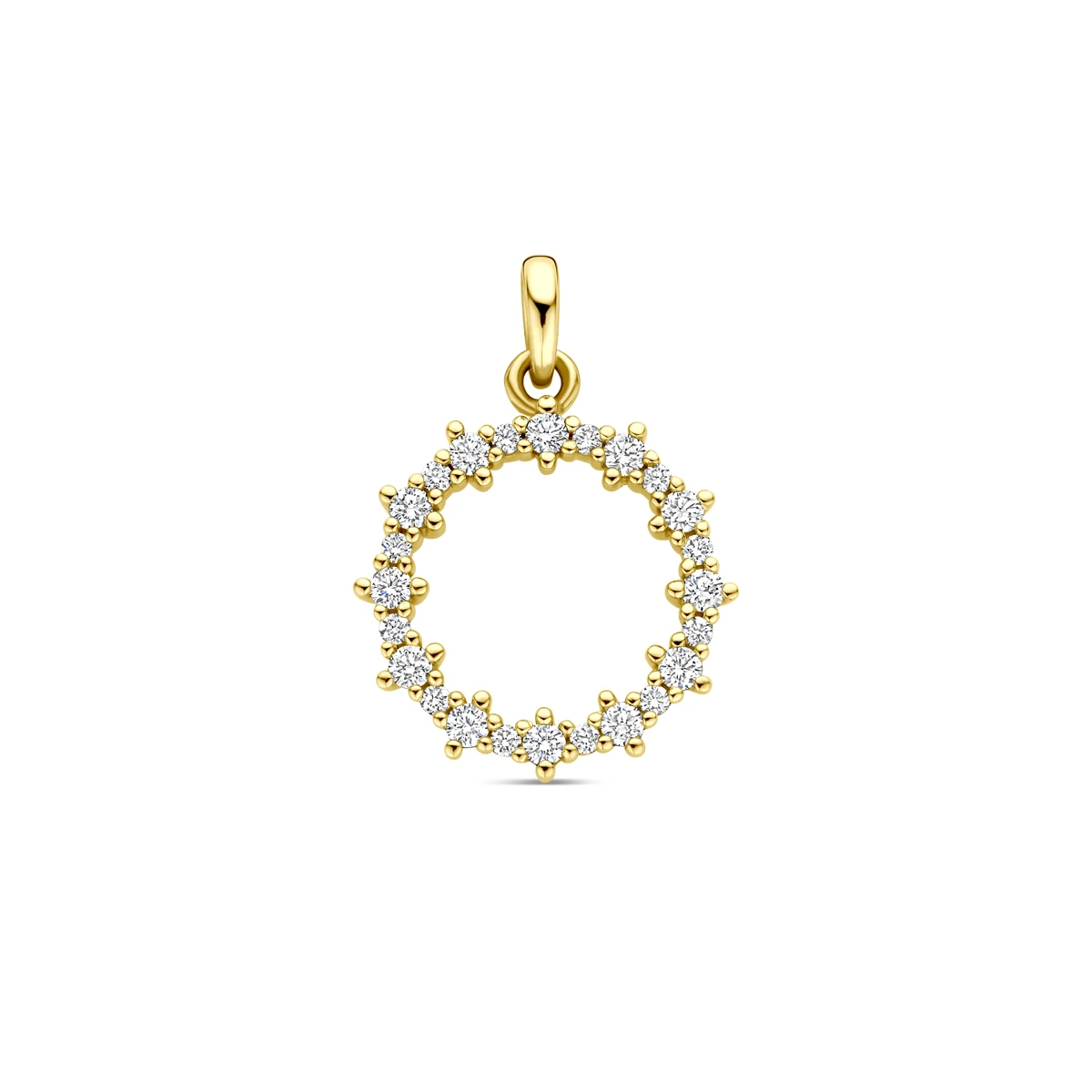 hanger diamant 0.25ct 18 mm 14K geelgoud