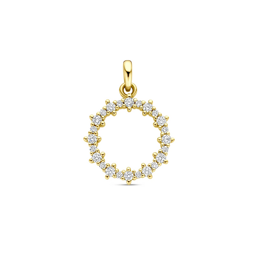 hanger diamant 0.25ct 18 mm 14K geelgoud
