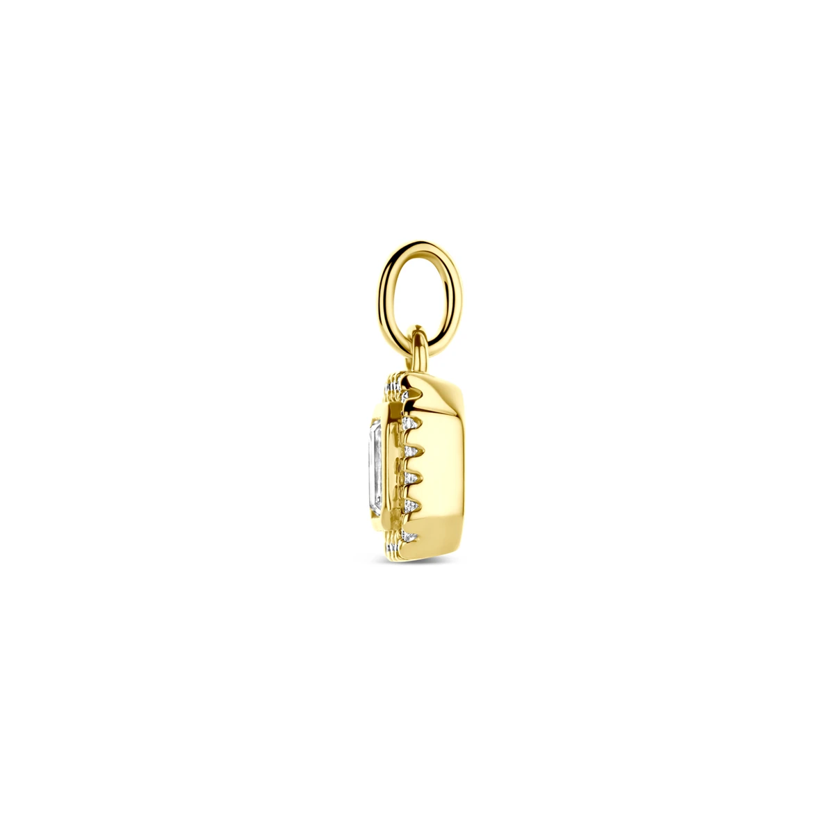 hanger diamant 0.31ct h si 13 mm halo 14K geelgoud