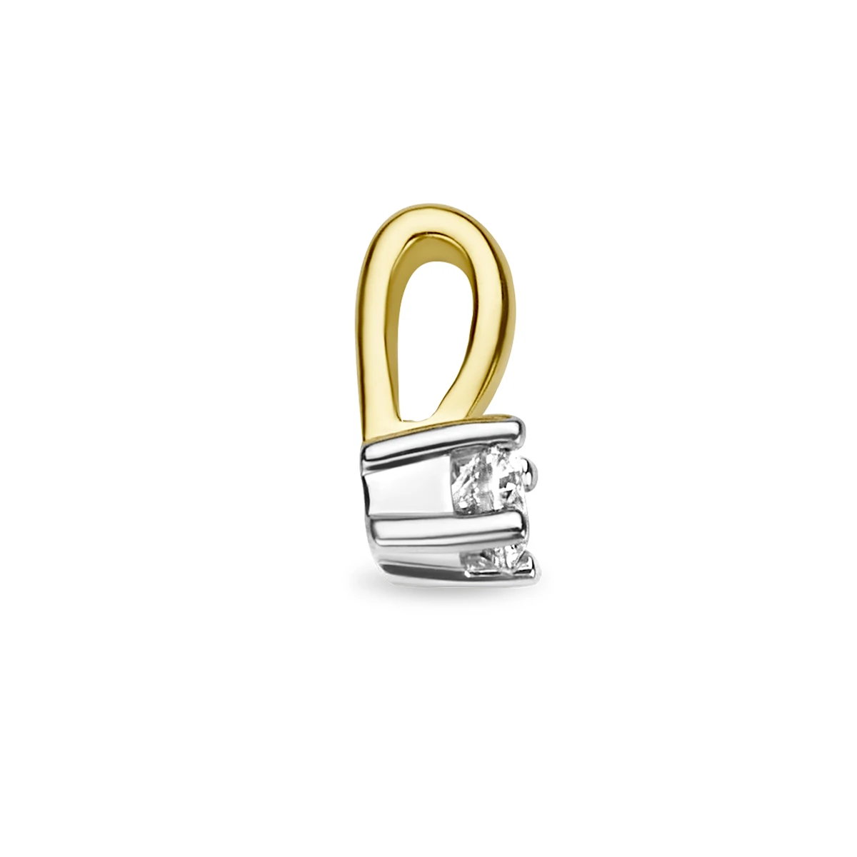 hanger diamant h si 14K bicolor goud geel/wit