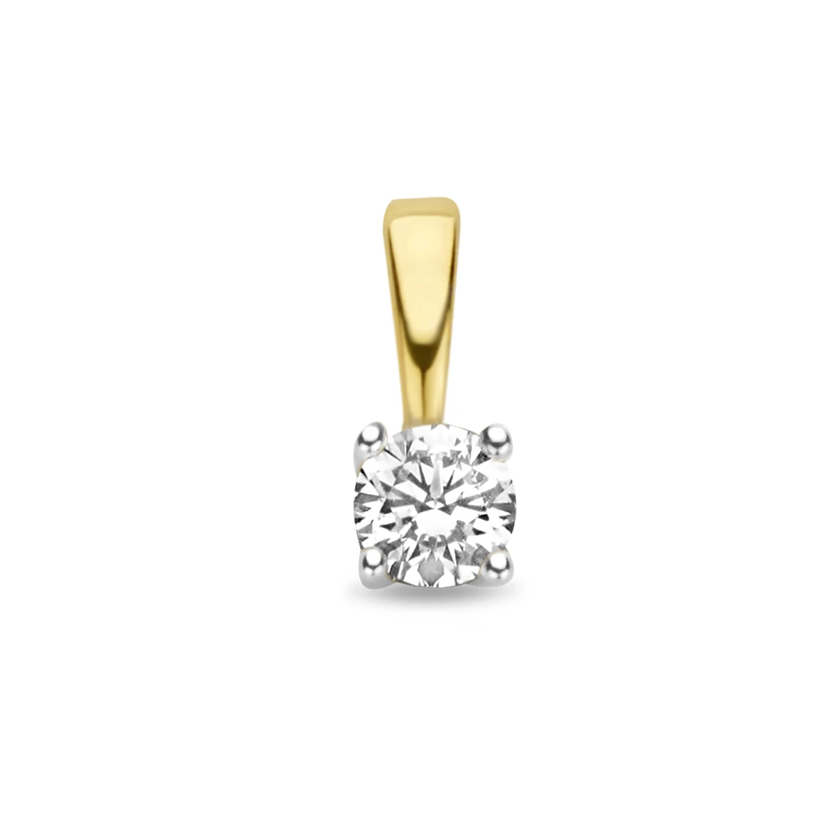 hanger diamant h si 14K bicolor goud geel/wit