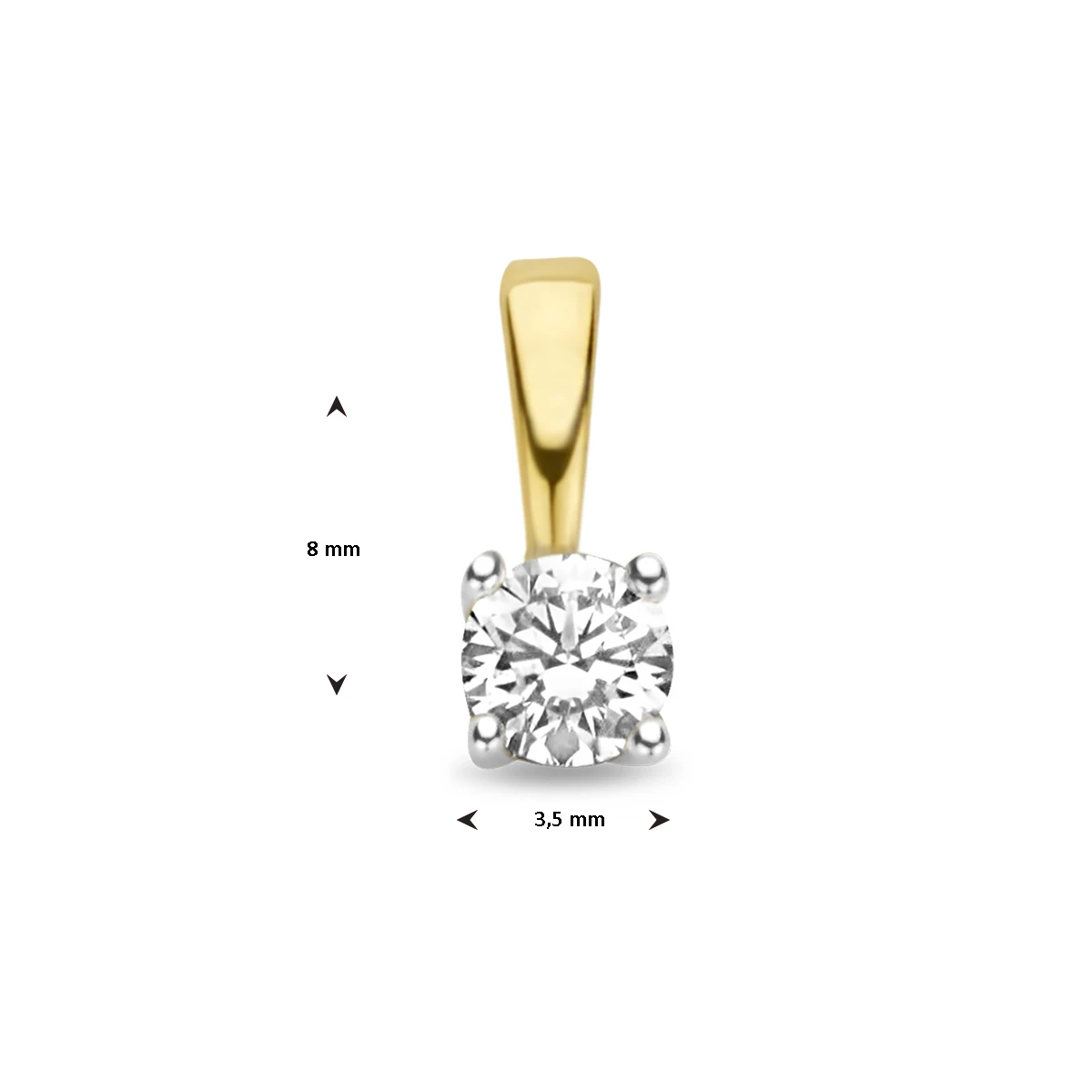 hanger diamant h si 14K bicolor goud geel/wit