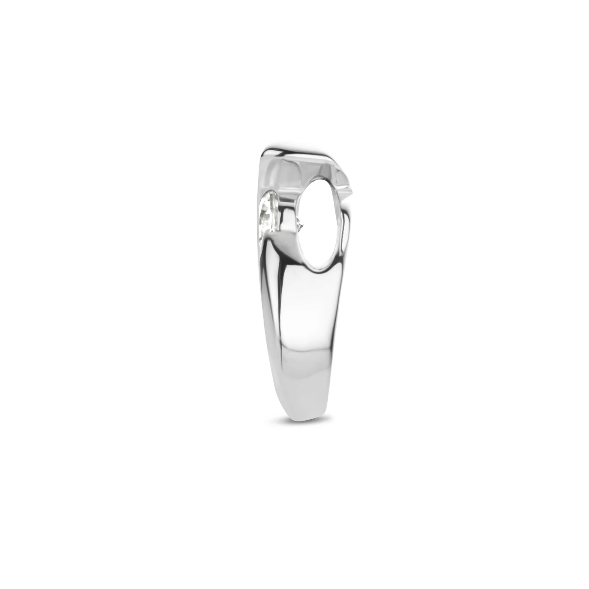 hanger druppel zirkonia 13 mm zilver gerhodineerd